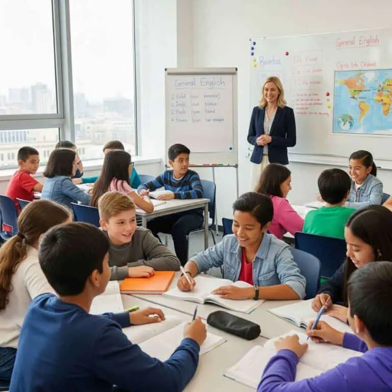 Junior english summer school courses in glasgow. Students aged 11 to 18 learning english.