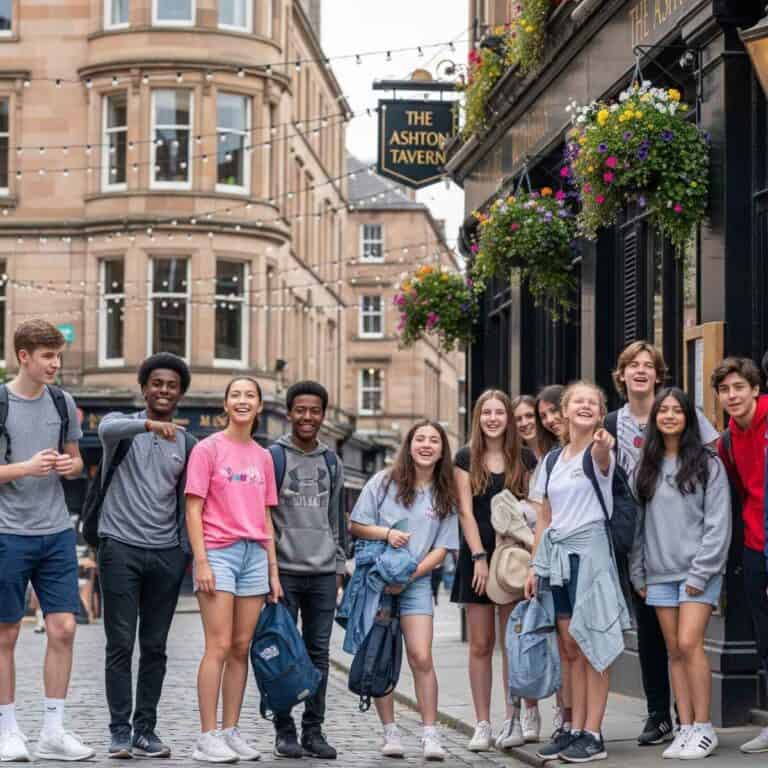 Junior english summer school activities at glasgow residential campus accommodation for students aged 11 to 18 years old.
